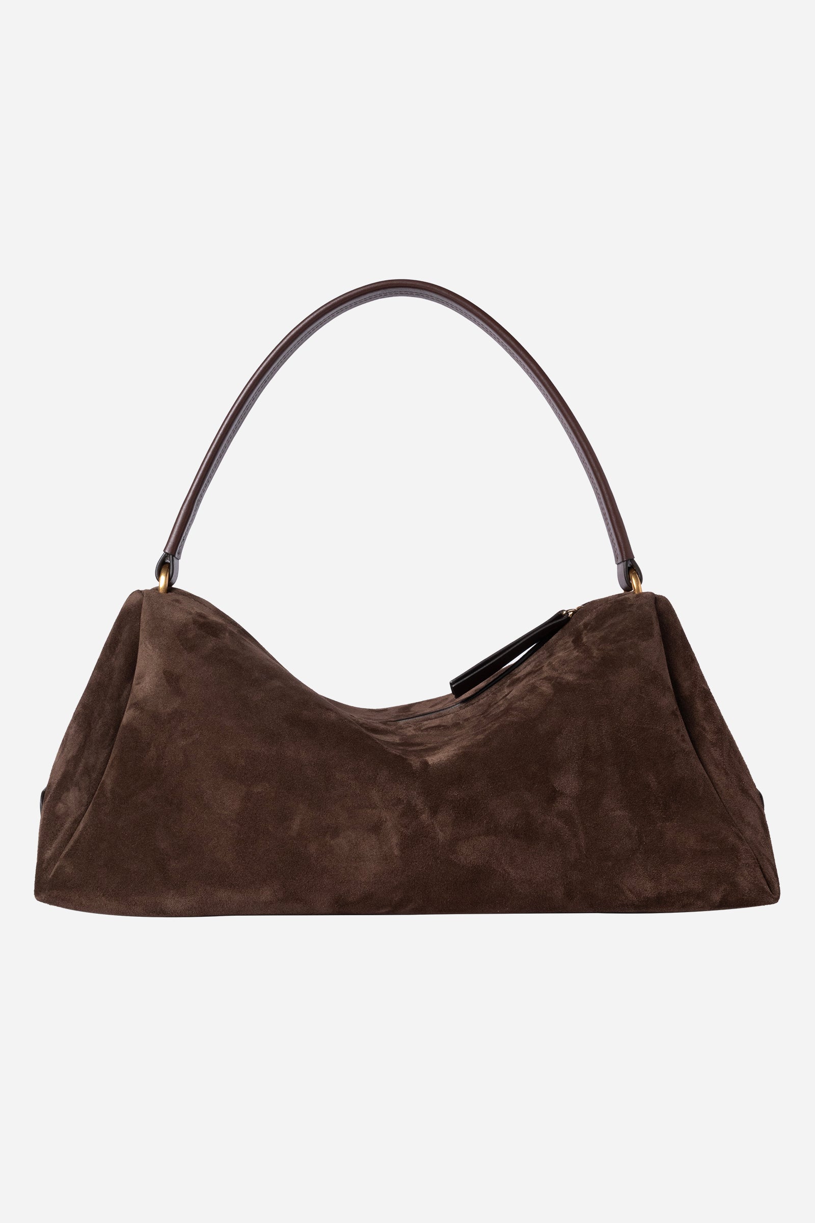 Borsa Nora Large In Suede Ebano
