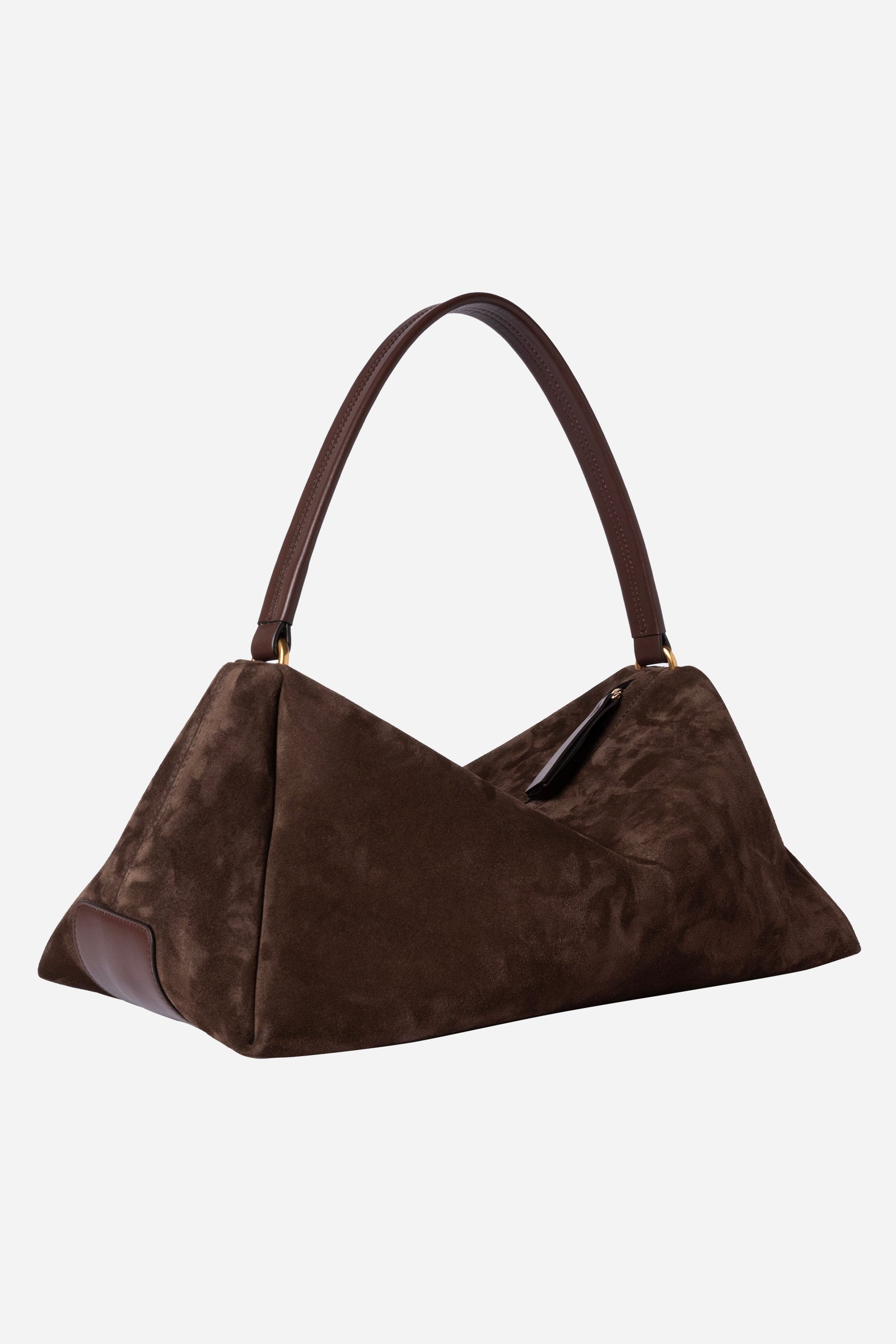 Borsa Nora Large In Suede Ebano