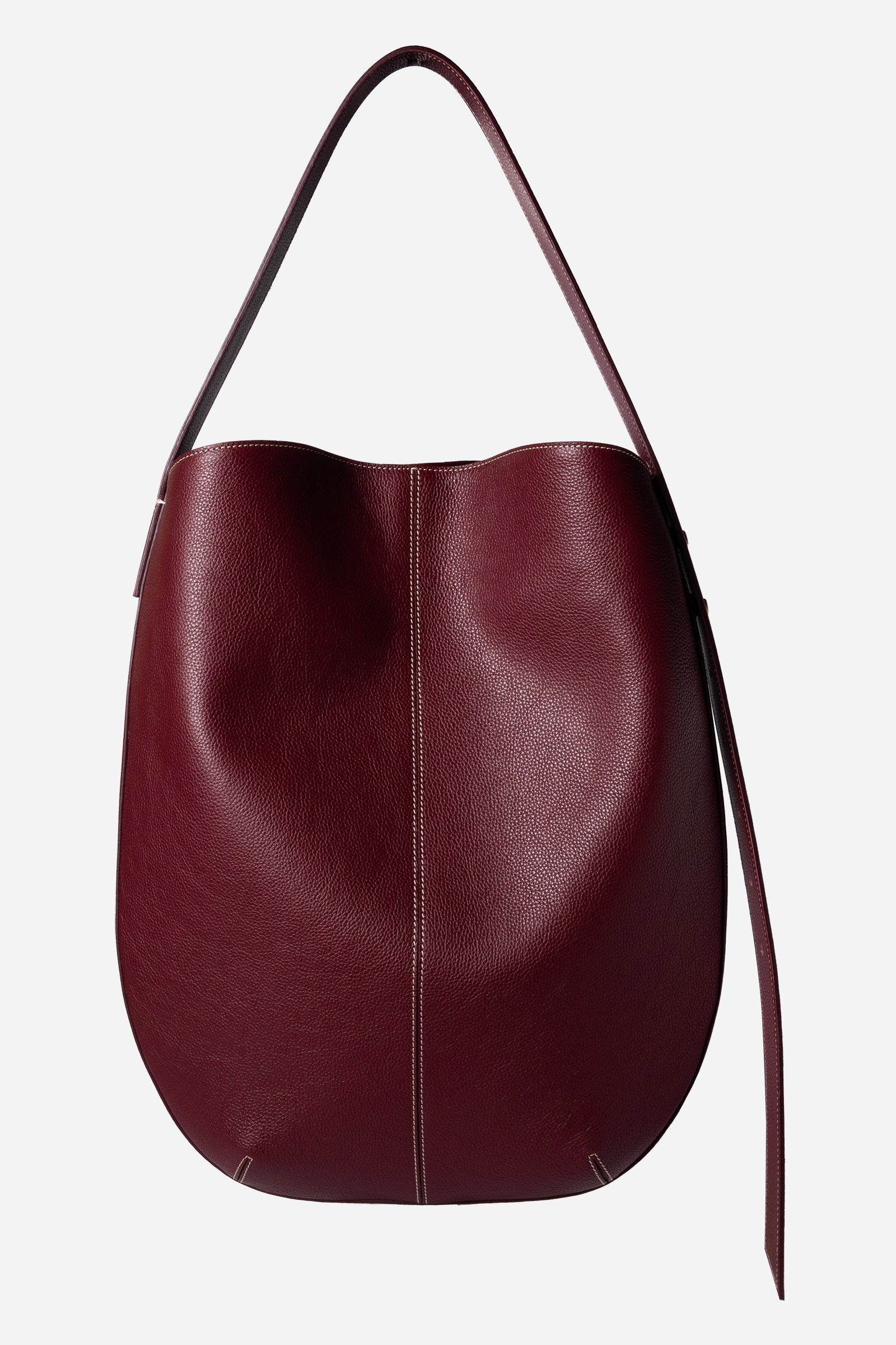 Borsa Zoe in Pelle Martellata Bordeaux