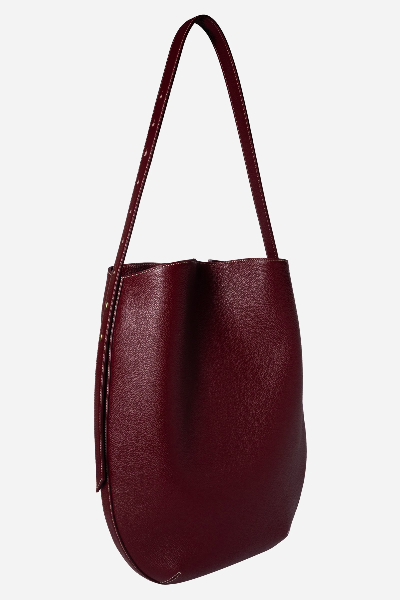 Borsa Zoe in Pelle Martellata Bordeaux