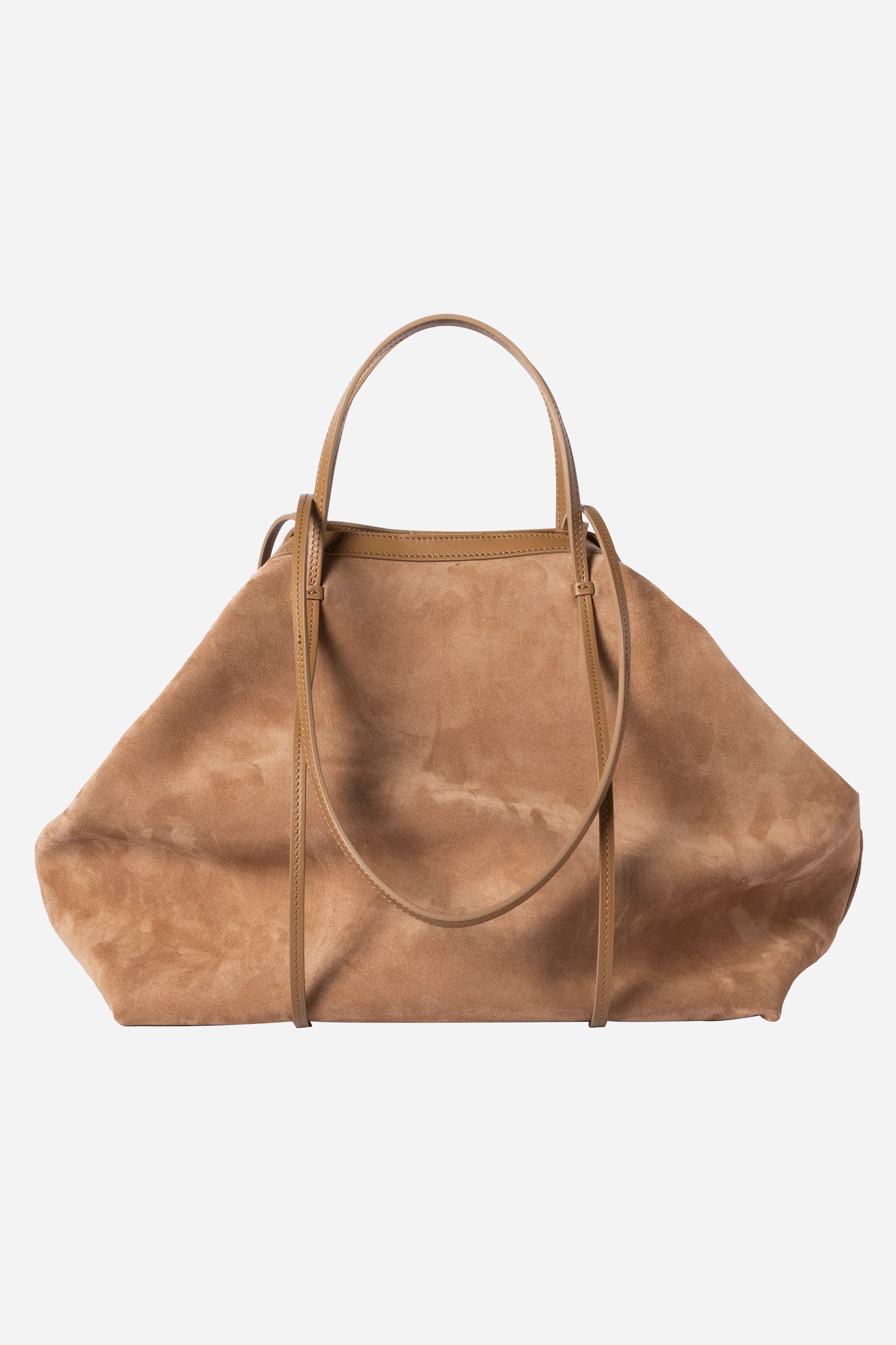 Borsa Alma in pelle scamosciata Sigaro