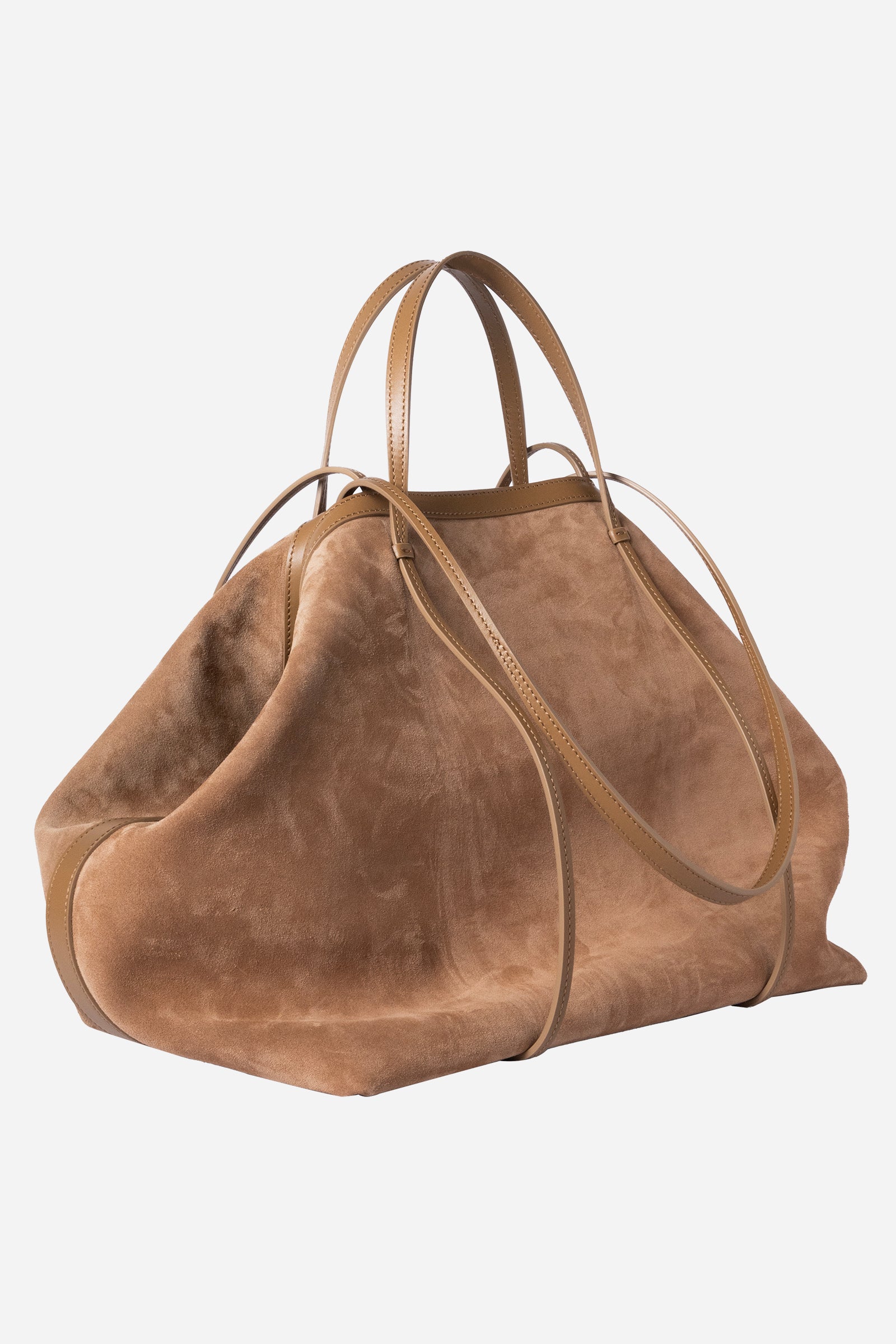 Borsa Alma in pelle scamosciata Sigaro