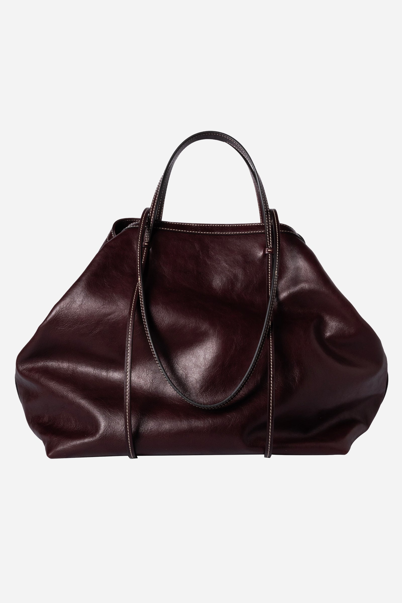 Borsa Alma in pelle liscia Bordeaux