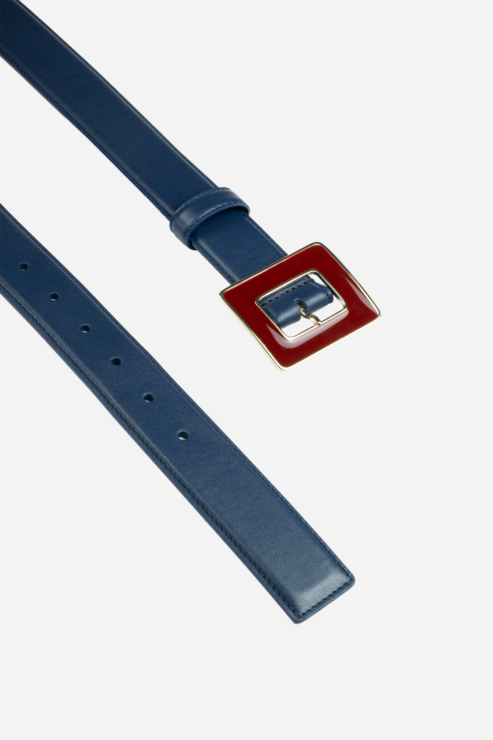 Angelica cintura in pelle liscia Blu