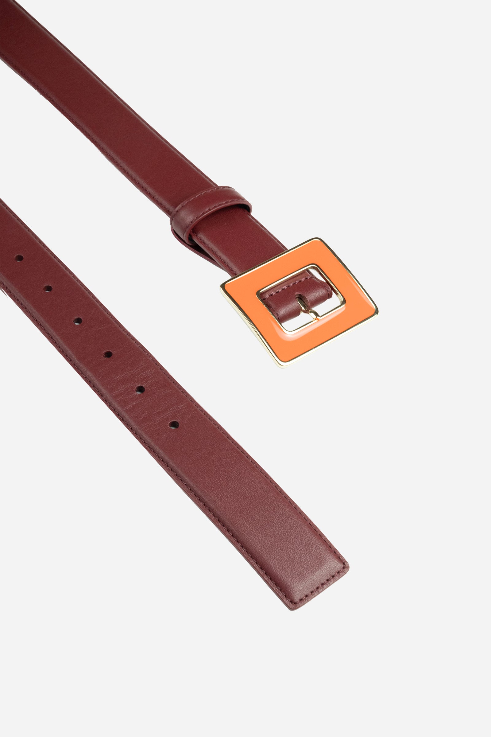 Angelica cintura in pelle liscia Bordeaux