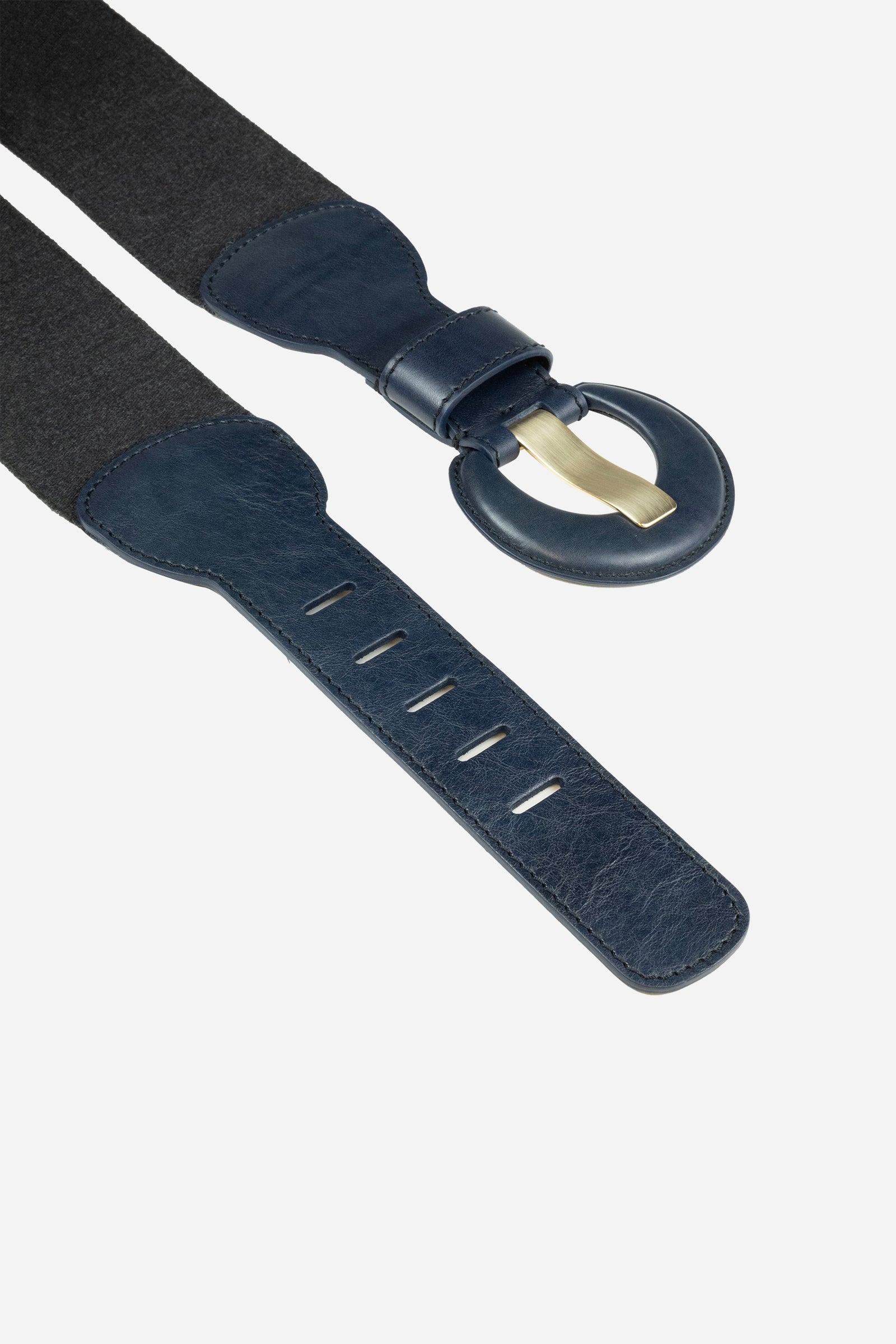 Marta Cintura in elastico di lana con fibbia ricoperta