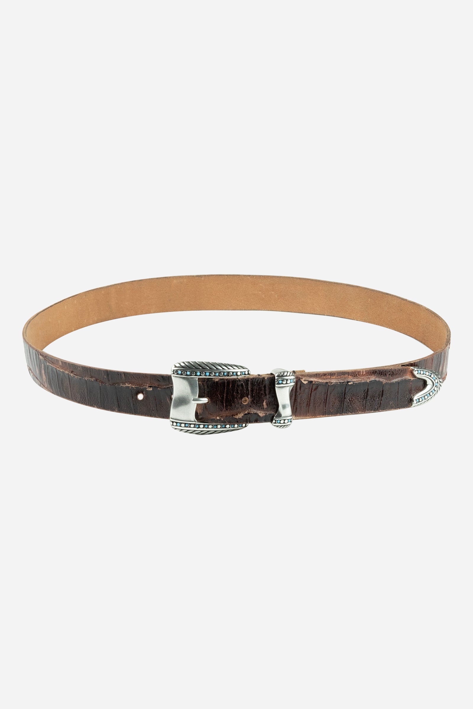 Olimpo Cintura in pelle stampa coccodrillo