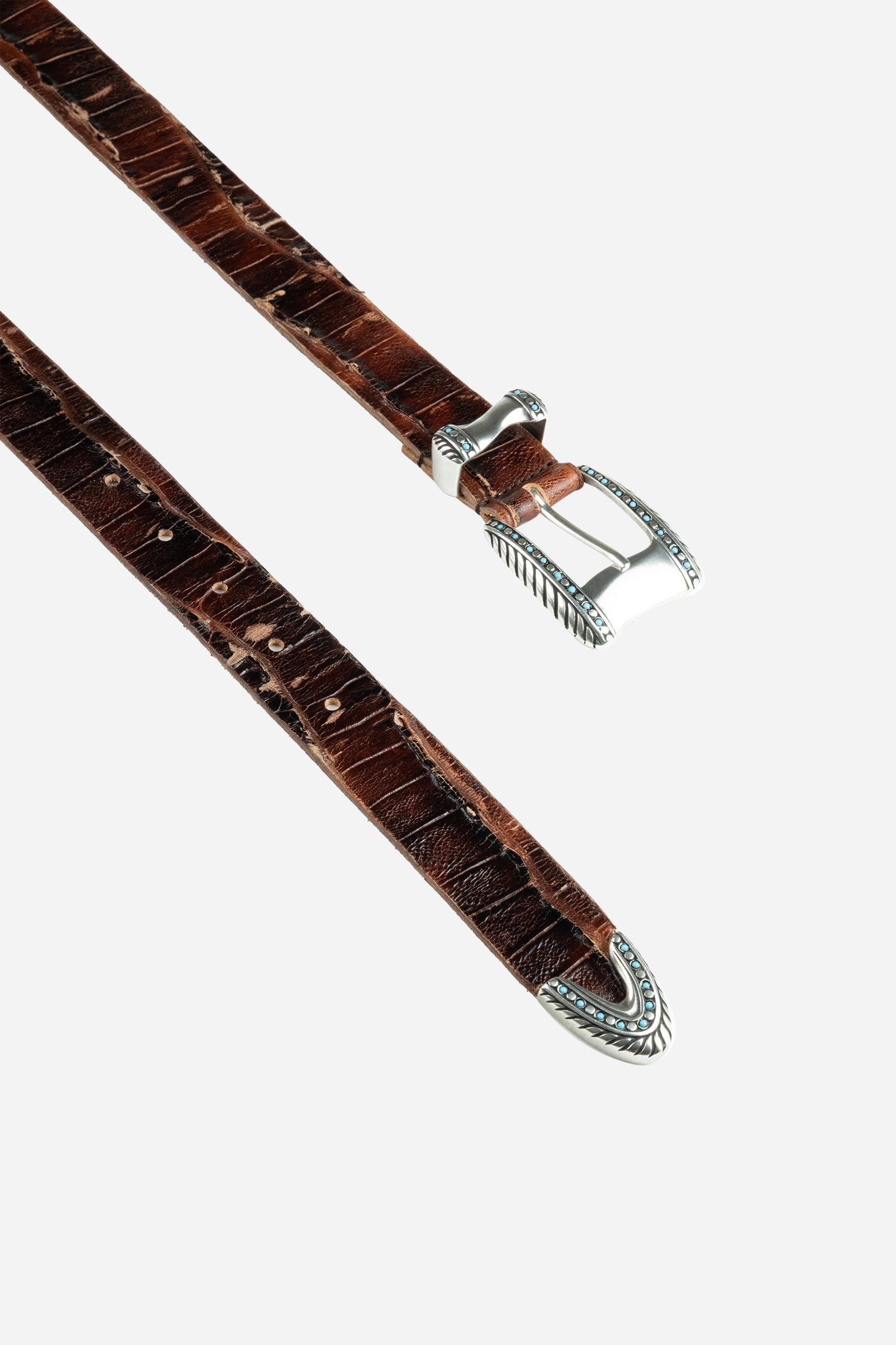 Olimpo Cintura in pelle stampa coccodrillo