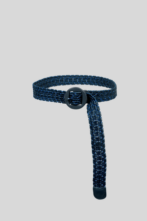 Cristina Belt in regenerated stretch ribbon Blue