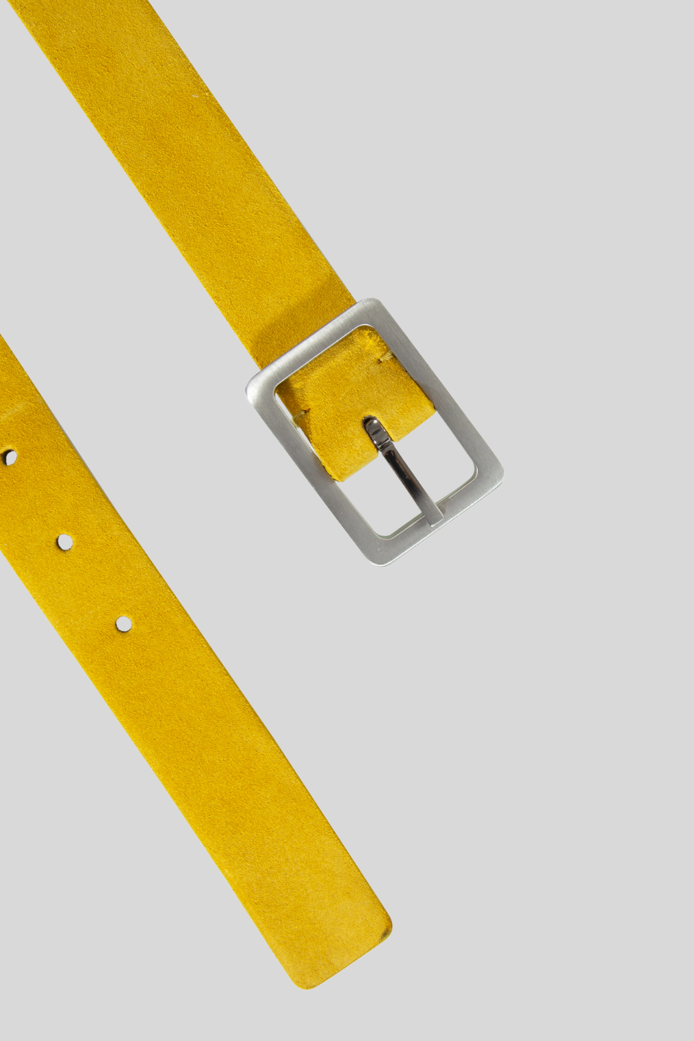 India Reversible Belt in Yellow Leather and Suede