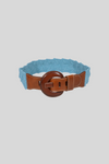 Naxos Blue Leather Elastic Belt