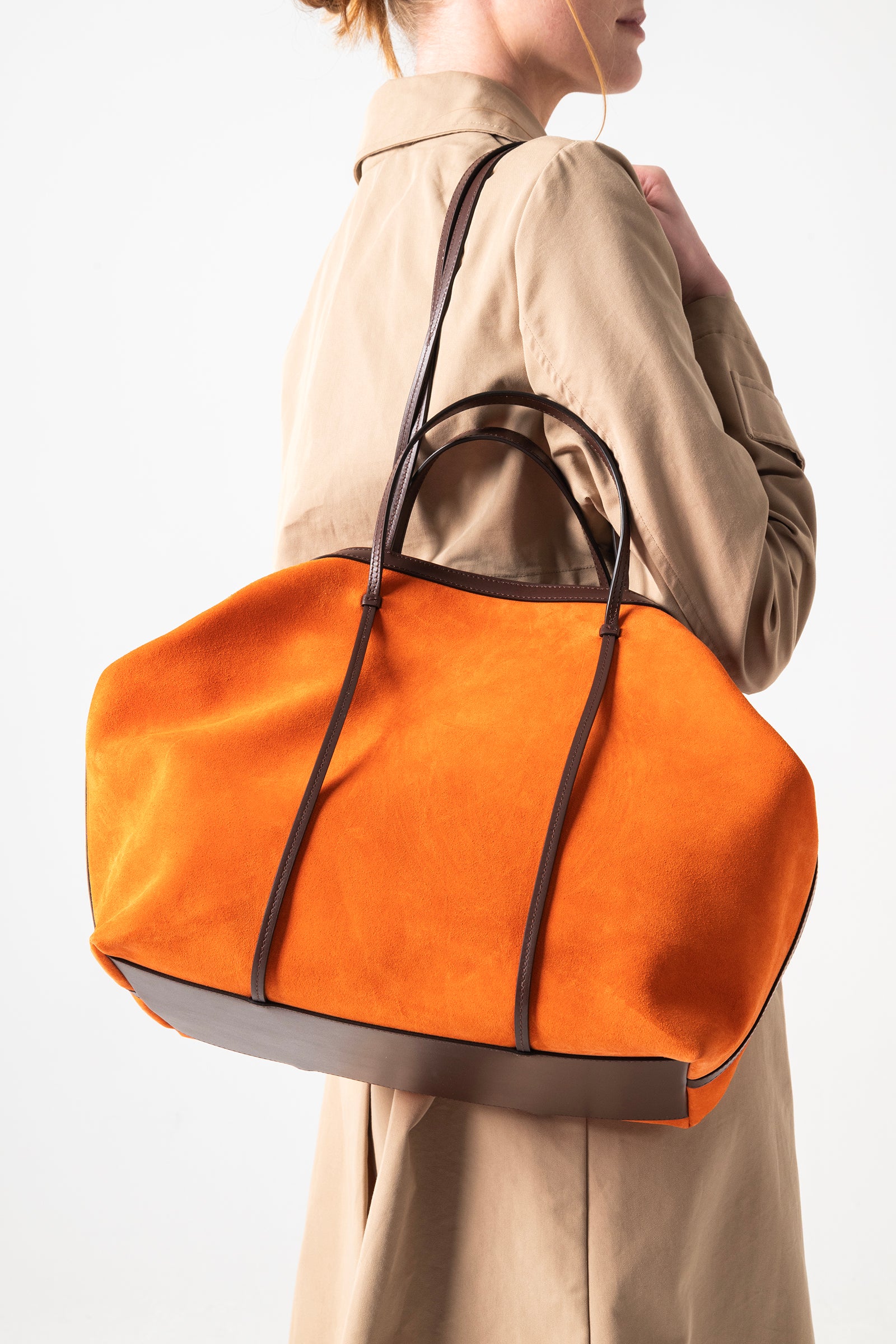 Borsa Alma in pelle scamosciata Arancio