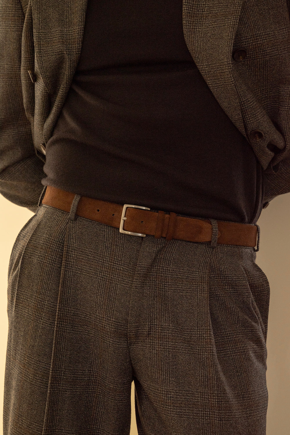 Caos Cintura in Pelle Scamosciata cuoio