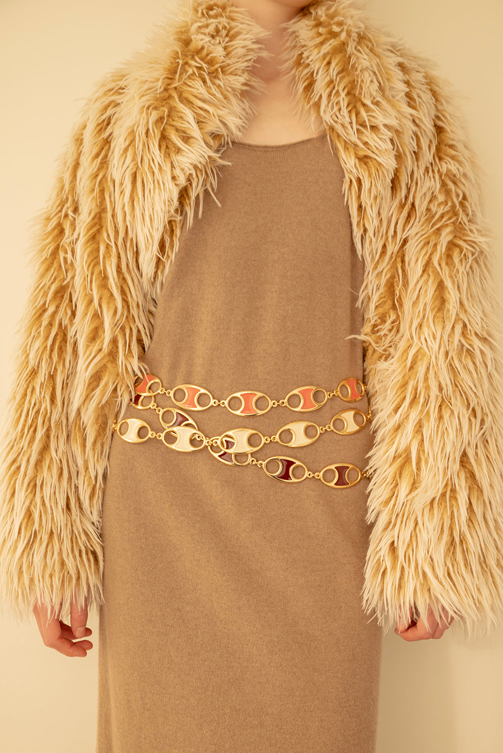 Cintura a catena Delia Oro Marrone