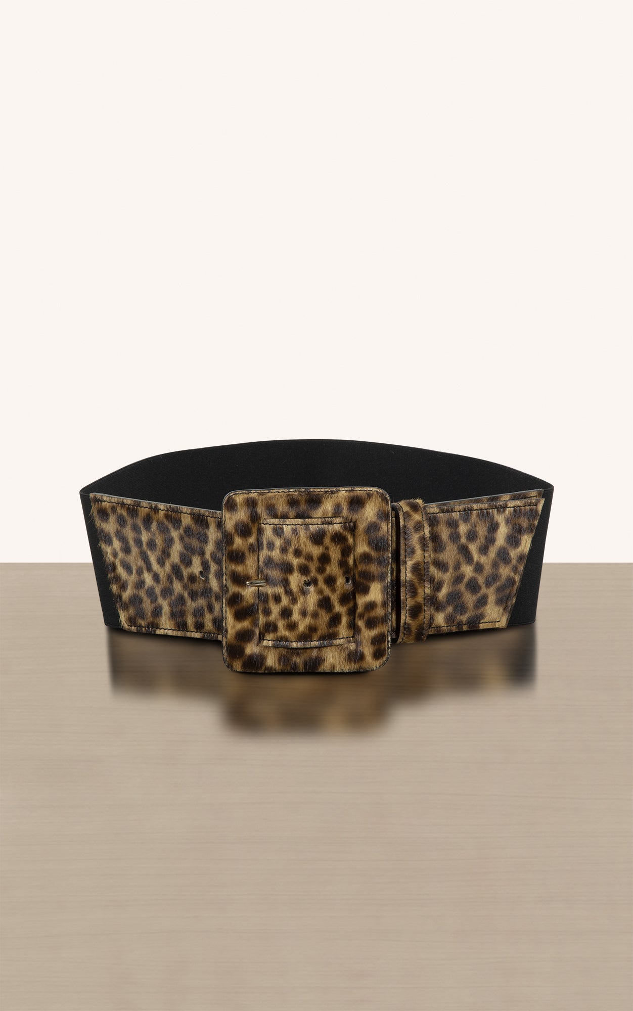 Bilbao Elastic Belt with Leopard Covered Buckle