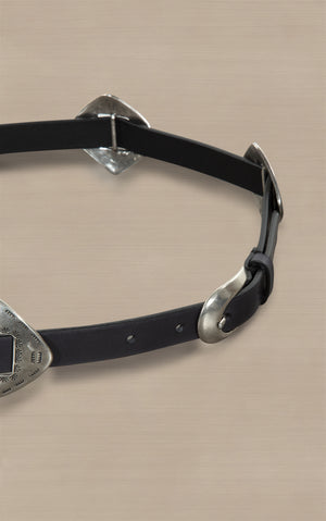 Toledo Genuine leather belt with metal inserts