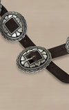 Zaragoza Belt in Hunting with Studs and Metal Finishes