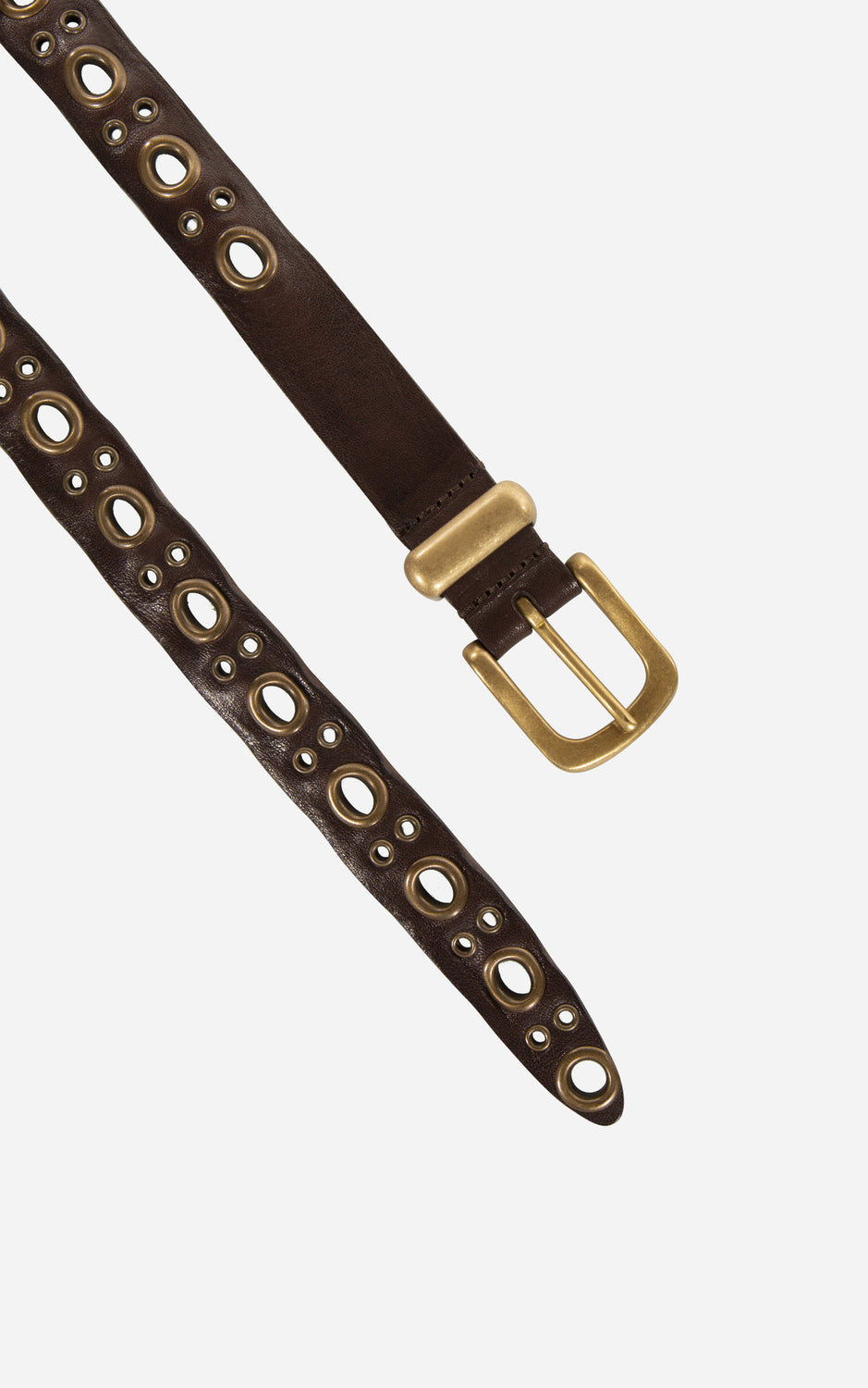 Pantelleria Norwegian leather belt with studs