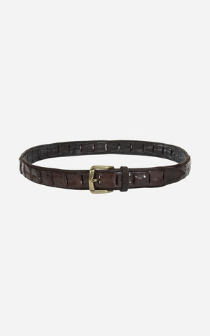 Zante suede leather belt with smooth leather inserts