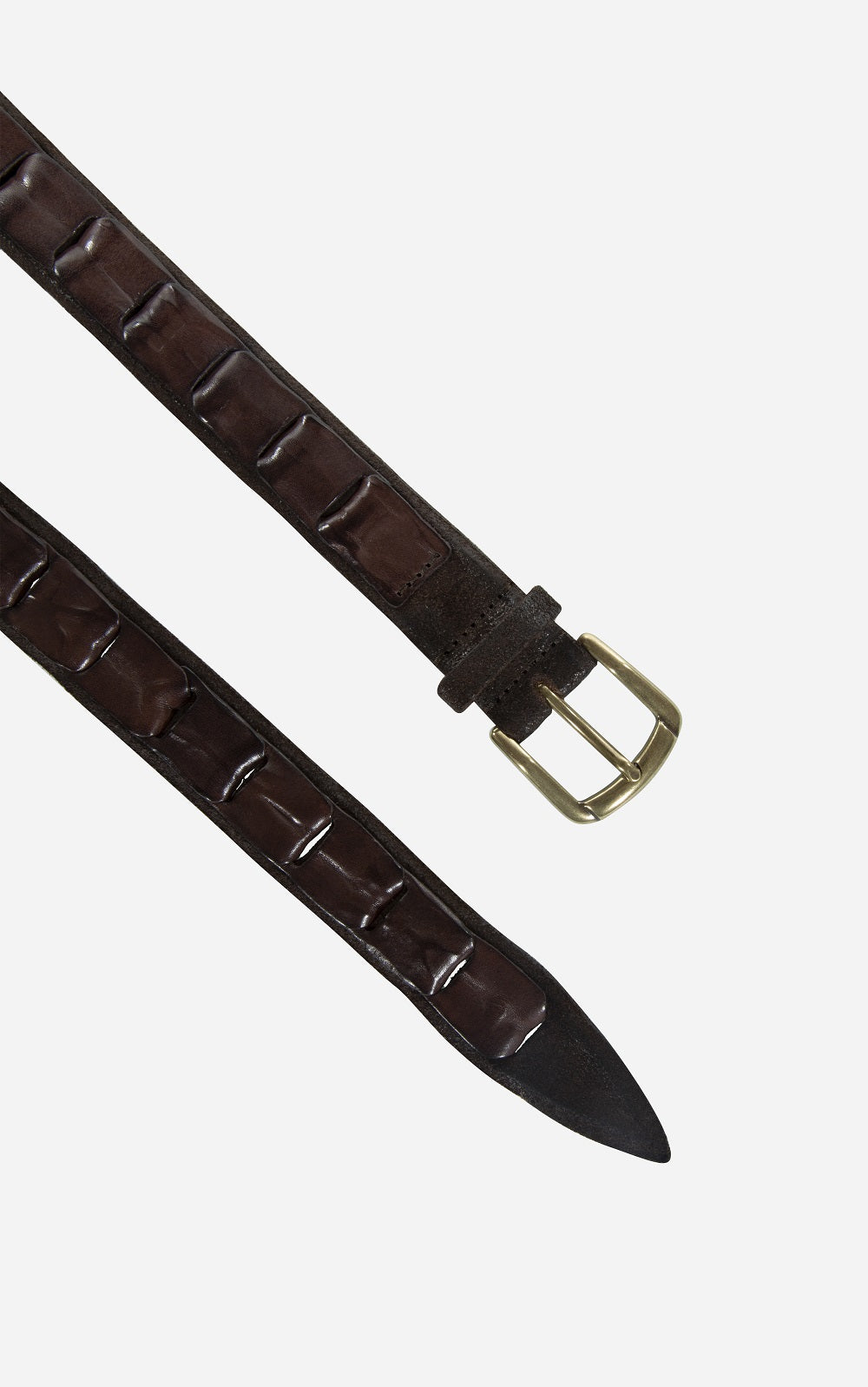 Zante suede leather belt with smooth leather inserts