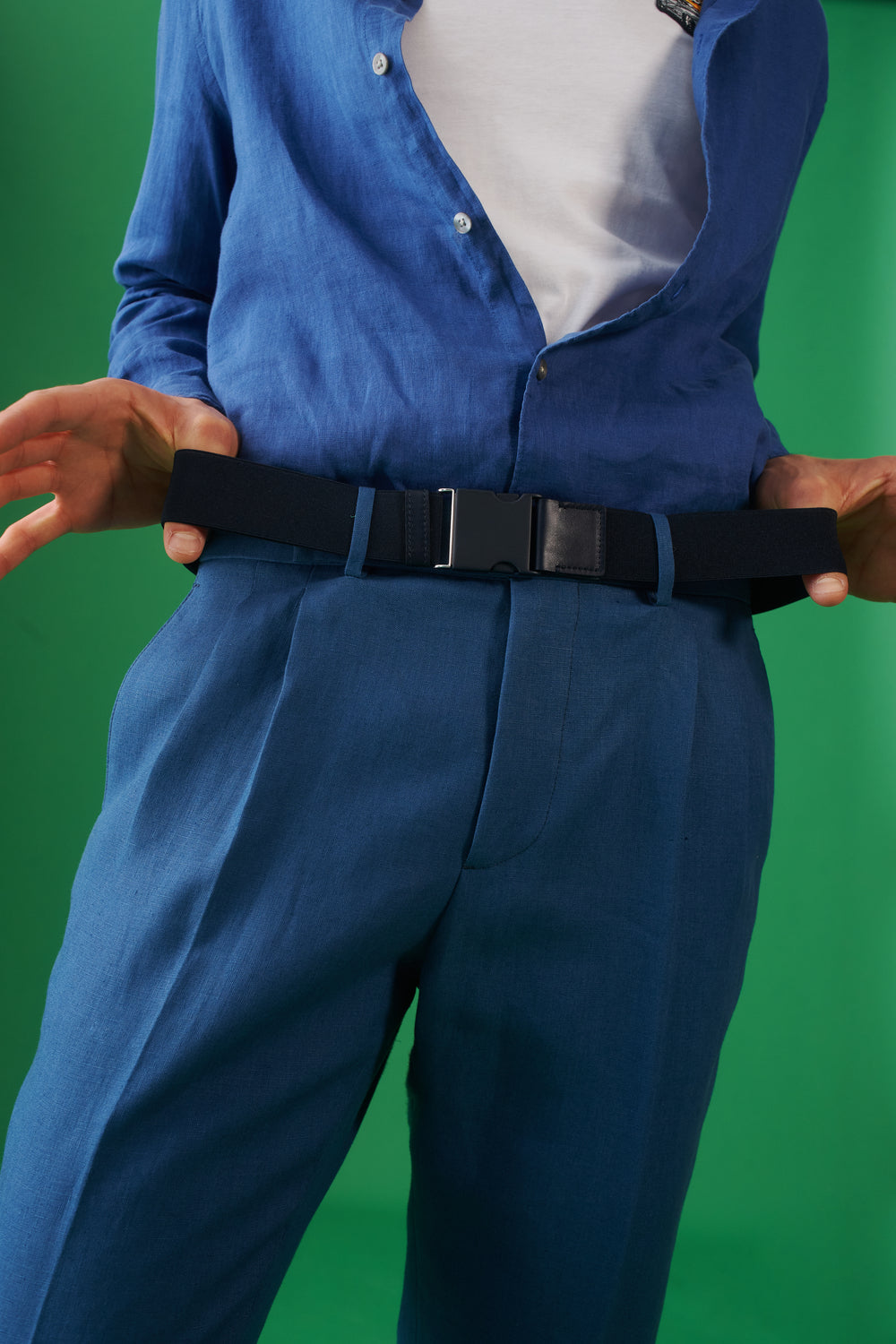 Zannone Cintura in tessuto tecnico Blu