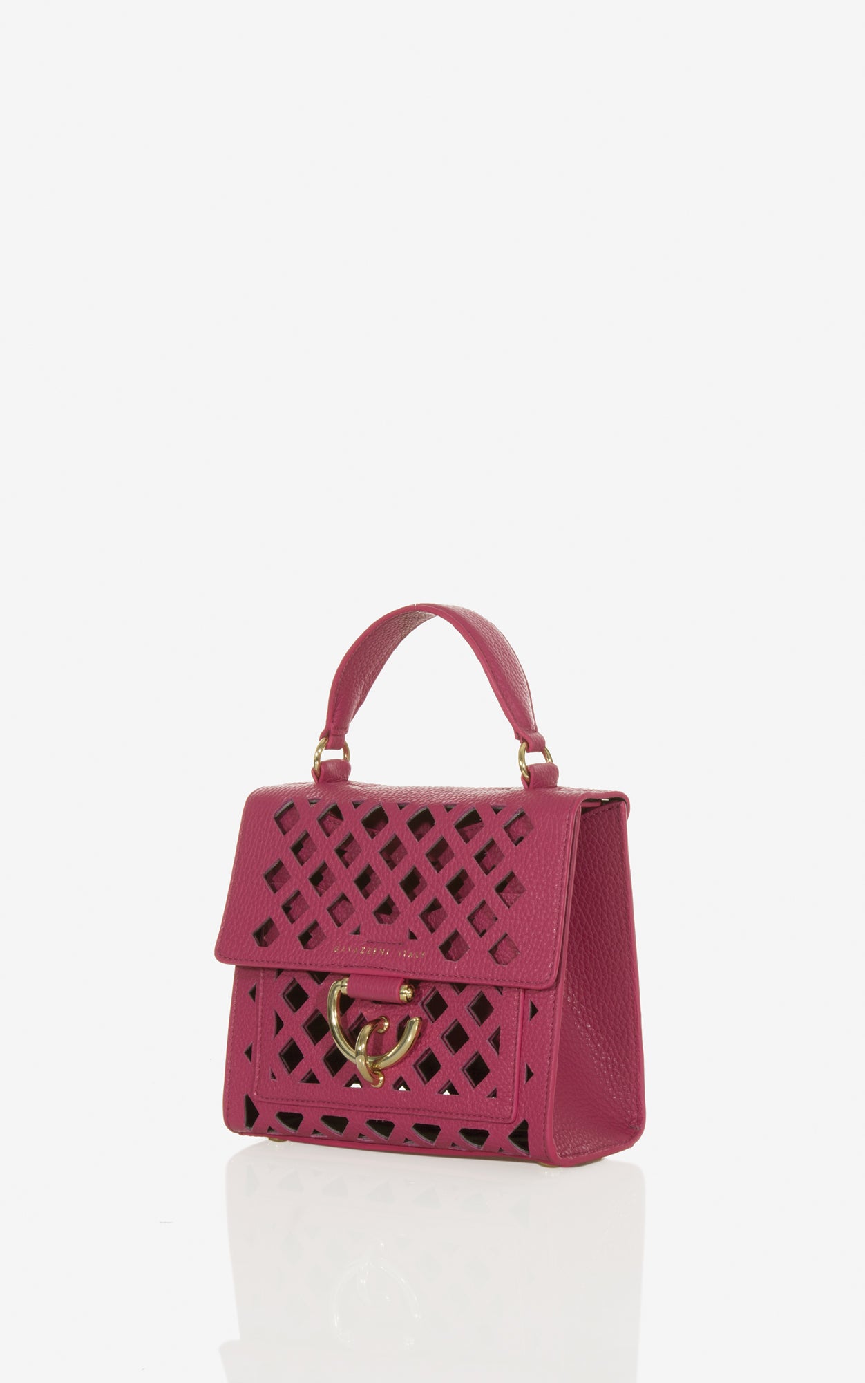 Penelope S In Pink Perforated Grainy Leather