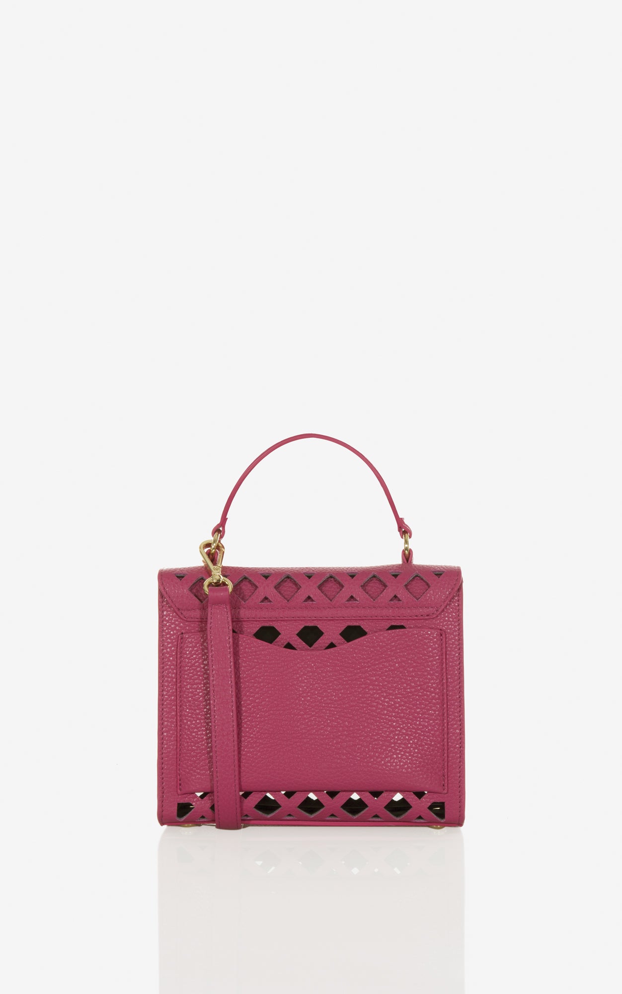 Penelope S In Pink Perforated Grainy Leather